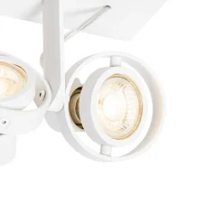 QAZQA Deckenstrahler|Aufbaustrahler*Moderner Deckenstrahler weiß 2-flammig GU10 50mm - Master