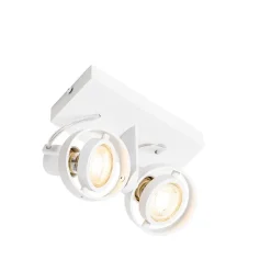 QAZQA Deckenstrahler|Aufbaustrahler*Moderner Deckenstrahler weiß 2-flammig GU10 50mm - Master