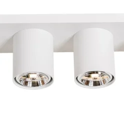 QAZQA Deckenstrahler|Aufbaustrahler*Moderner Deckenstrahler weiß 4-flammig - Tubo