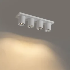 QAZQA Deckenstrahler|Aufbaustrahler*Moderner Deckenstrahler weiß 4-flammig - Tubo