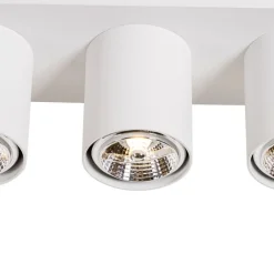 QAZQA Deckenstrahler|Aufbaustrahler*Moderner Deckenstrahler weiß 3-flammig - Tubo