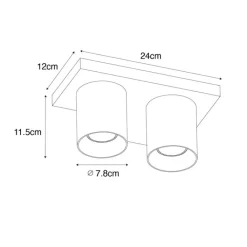 QAZQA Deckenstrahler|Aufbaustrahler*Moderner Deckenstrahler weiß 2-flammig - Tubo
