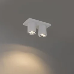 QAZQA Deckenstrahler|Aufbaustrahler*Moderner Deckenstrahler weiß 2-flammig - Tubo