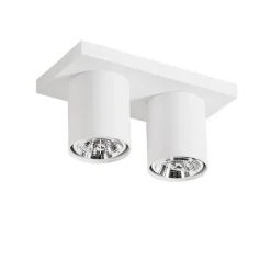 QAZQA Deckenstrahler|Aufbaustrahler*Moderner Deckenstrahler weiß 2-flammig - Tubo