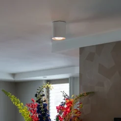 QAZQA Deckenstrahler|Aufbaustrahler*Moderner Deckenstrahler weiß dreh- und neigbar AR70 - Rondoo Up