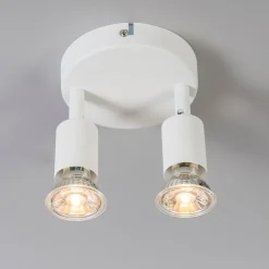 QAZQA Deckenstrahler|Aufbaustrahler*Moderner Deckenstrahler weiß kippbar - Jeany 2