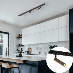 QAZQA Schlafzimmerlampen|Küchenlampen*Moderner Dunkelbronze-Spot für 1-phasiges Schienensystem - Iconic Ivy