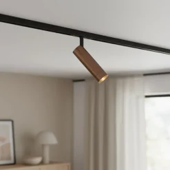 QAZQA Deckenstrahler|Aufbaustrahler*Moderner Dunkelbronze-Strahler für 1-Phasen-Schienensystem GU10 35mm - Slimline Uzzy