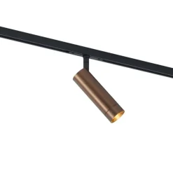 QAZQA Deckenstrahler|Aufbaustrahler*Moderner Dunkelbronze-Strahler für 1-Phasen-Schienensystem GU10 35mm - Slimline Uzzy