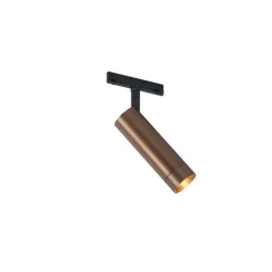 QAZQA Deckenstrahler|Aufbaustrahler*Moderner Dunkelbronze-Strahler für 1-Phasen-Schienensystem GU10 35mm - Slimline Uzzy