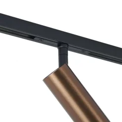 QAZQA Deckenstrahler|Aufbaustrahler*Moderner Dunkelbronze-Strahler für 1-Phasen-Schienensystem GU10 35mm - Slimline Uzzy