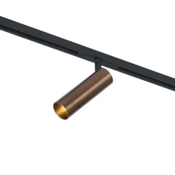 QAZQA Deckenstrahler|Aufbaustrahler*Moderner Dunkelbronze-Strahler für 1-Phasen-Schienensystem GU10 35mm - Slimline Uzzy