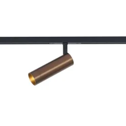 QAZQA Deckenstrahler|Aufbaustrahler*Moderner Dunkelbronze-Strahler für 1-Phasen-Schienensystem GU10 35mm - Slimline Uzzy