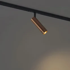 QAZQA Deckenstrahler|Aufbaustrahler*Moderner Dunkelbronze-Strahler für 1-Phasen-Schienensystem GU10 35mm - Slimline Uzzy