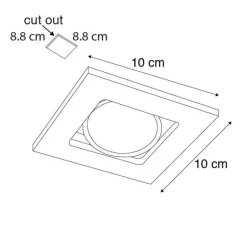 QAZQA Schlafzimmerlampen|Küchenlampen*Moderner Einbauspot schwarz verstellbar - Qure
