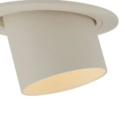 QAZQA Einbaustrahler|Wohnzimmerlampen*Moderner Einbaustrahler Beige GU10 50 mm rund schwenkbar - Installa
