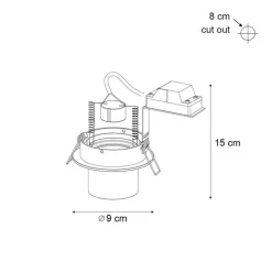 QAZQA Einbaustrahler|Wohnzimmerlampen*Moderner Einbaustrahler Beige GU10 50 mm rund schwenkbar - Installa