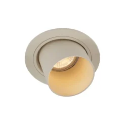 QAZQA Einbaustrahler|Wohnzimmerlampen*Moderner Einbaustrahler Beige GU10 50 mm rund schwenkbar - Installa