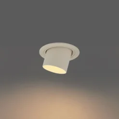 QAZQA Einbaustrahler|Wohnzimmerlampen*Moderner Einbaustrahler Beige GU10 50 mm rund schwenkbar - Installa