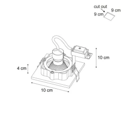 QAZQA Schlafzimmerlampen|Küchenlampen*Moderner Einbaustrahler Beige GU10 50mm schwenk- und neigbar - Qure