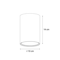 QAZQA Deckenstrahler|Aufbaustrahler*Moderner Einbaustrahler Beige GU10 50 mm rund - Deep