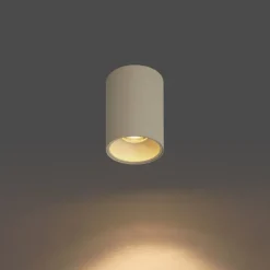 QAZQA Deckenstrahler|Aufbaustrahler*Moderner Einbaustrahler Beige GU10 50 mm rund - Deep