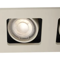 QAZQA Einbaustrahler|Wohnzimmerlampen*Moderner Einbaustrahler Beige GU10 50mm schwenk- und drehbar 2-flammig - Qure