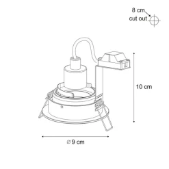 QAZQA Einbaustrahler|Wohnzimmerlampen*Moderner Einbaustrahler Beige GU10 50mm schwenk- und drehbar - Chuck