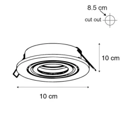 QAZQA Schlafzimmerlampen|Küchenlampen*Moderner Einbaustrahler dreh- und schwenkbar GU10 50mm - Club
