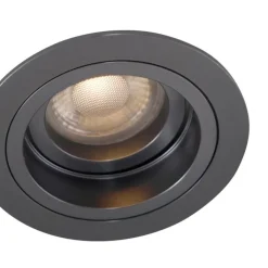 QAZQA Schlafzimmerlampen|Esszimmerlampen*Moderner Einbaustrahler Gunmetal GU10 50 mm rund schwenkbar - Chuck