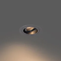 QAZQA Schlafzimmerlampen|Esszimmerlampen*Moderner Einbaustrahler Gunmetal GU10 50 mm rund schwenkbar - Chuck