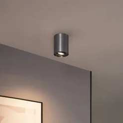 QAZQA Wandstrahler|Deckenstrahler*Moderner Einbaustrahler Gunmetal GU10 50mm schwenkbar - Rondoo Up