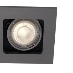 QAZQA Einbaustrahler|Wohnzimmerlampen*Moderner Einbaustrahler Gunmetal GU10 50 mm rund schwenkbar - Qure