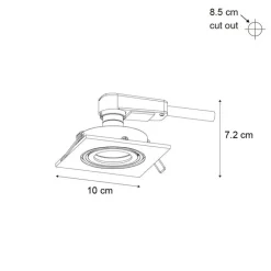 QAZQA Einbaustrahler|Wohnzimmerlampen*Moderner Einbaustrahler Gunmetal GU10 50 mm rund schwenkbar - Qure