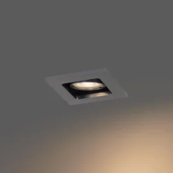 QAZQA Einbaustrahler|Wohnzimmerlampen*Moderner Einbaustrahler Gunmetal GU10 50 mm rund schwenkbar - Qure