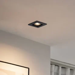 QAZQA Einbaustrahler|Wohnzimmerlampen*Moderner Einbaustrahler Gunmetal GU10 50 mm rund schwenkbar - Qure