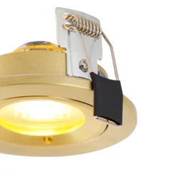 QAZQA Badezimmerlampen|Außenstrahler*Moderner Einbaustrahler gold rund IP44 - Xena