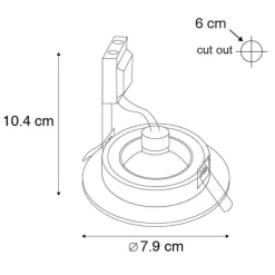 QAZQA Badezimmerlampen|Außenstrahler*Moderner Einbaustrahler gold rund IP44 - Xena
