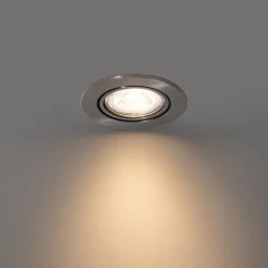 QAZQA Einbaustrahler|Wohnzimmerlampen*Moderner Einbaustrahler Gunmetal GU10 50 mm rund schwenkbar - Cisco