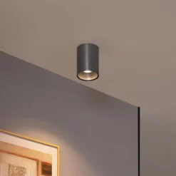 QAZQA Deckenstrahler|Aufbaustrahler*Moderner Einbaustrahler Gunmetal GU10 50mm - Deep