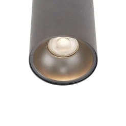 QAZQA Deckenstrahler|Aufbaustrahler*Moderner Einbaustrahler Gunmetal GU10 50mm - Deep