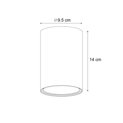 QAZQA Deckenstrahler|Aufbaustrahler*Moderner Einbaustrahler Gunmetal GU10 50mm - Deep