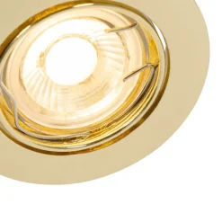 QAZQA Einbaustrahler|Wohnzimmerlampen*Moderner Einbaustrahler Messing 35 mm schwenkbar - Edu