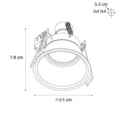 QAZQA Schlafzimmerlampen|Küchenlampen*Moderner Einbaustrahler schwarz 35 mm IP44 - Abt