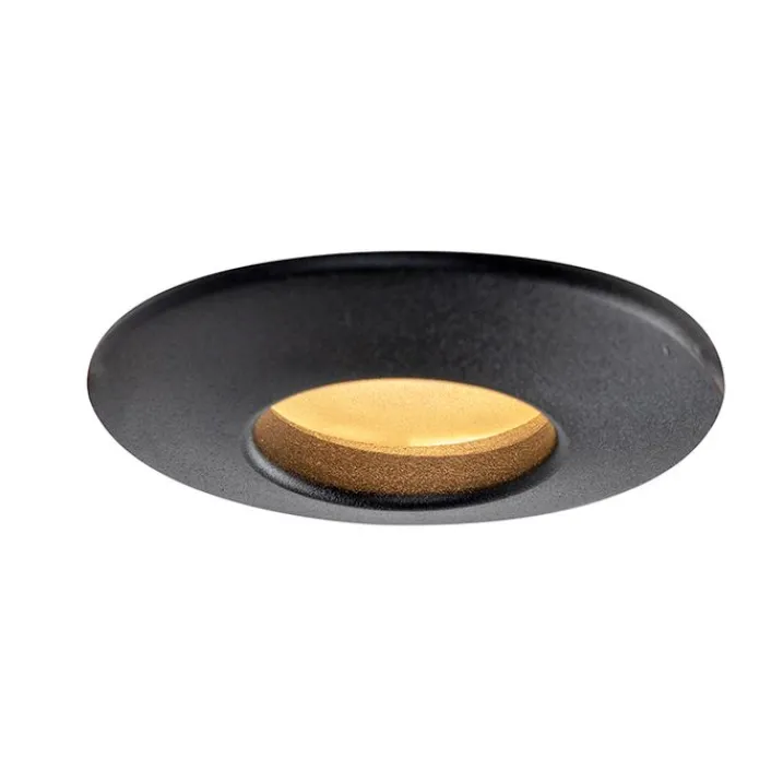 QAZQA Badezimmerlampen|Außenstrahler*Moderner Einbaustrahler schwarz GU10 50mm IP44 - Gap