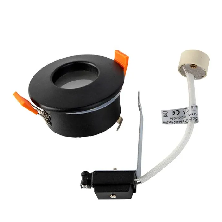 QAZQA Badezimmerlampen|Außenstrahler*Moderner Einbaustrahler schwarz GU10 50mm IP44 - Gap