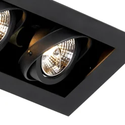 QAZQA Schlafzimmerlampen|Küchenlampen*Moderner Einbaustrahler schwarz 2-flammig verstellbar - Oneon 70