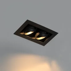 QAZQA Schlafzimmerlampen|Küchenlampen*Moderner Einbaustrahler schwarz 2-flammig verstellbar - Oneon 70