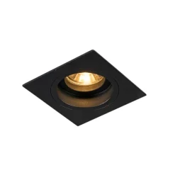 QAZQA Schlafzimmerlampen|Küchenlampen*Moderner Einbaustrahler schwarz 9,3 cm drehbar und kippbar - Chuck