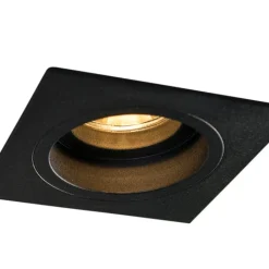 QAZQA Schlafzimmerlampen|Küchenlampen*Moderner Einbaustrahler schwarz 9,3 cm drehbar und kippbar - Chuck